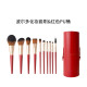 BLJ 10 red makeup brush set, foundation brush, wedding gift, wedding gift, souvenir gift, birthday gift for girlfriend with red bucket