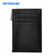 Dutegao Driver Proced permis Carte Carte Sac Mensine en cuir authentique Mini portefeuille Multifinection Multifinection Ultra-Thin Storage Cartes Set Permis de conducteur Set Black