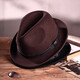 
Ofandi gentleman hat men's spring and autumn wool topper British retro woolen high-end curly felt hat casual versatile jazz hat dark brown (gentleman stable style) M (56-58cm suitable for 85%