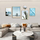 
Mohu (mohu) living room decoration painting sofa background wall mural modern simple landscape landscape painting TV wall high-end new style hanging paintings seaside landscape 15935 (including wall clock) tempered crystal porcelain large combination - black frame