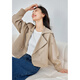 Vanchiman Khaki Kurzwindbrecherjacke für Frauen 2024 Herbst Neues High-End-Temperament Top M3891 Khaki L.