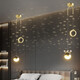 Muduo Bedside Chandelier Modern Simple Light Luxury 2025 New Nordic Design Creative Personalized Moon Bedroom Chandelier Crescent Gold 20CM2m Crane Line LED Three-color Dimming