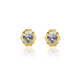 Fat Donglai same style 18k gold mini earrings square princess cut diamond 2024 new 3mm crystal gems square diamond pair (gold)