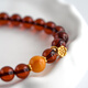 Yadige Baltic blood amber bracelet 6mm natural burgundy amber beeswax bracelet for women Russian beads diameter 6mm 130mm 130mm