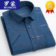 ROMON high-end summer ice silk shirt men's short-sleeved real pocket middle-aged and elderly dad wears half-sleeved shirt casual qq-dx-9501-6 Shangqing M 3890Jin [Jin equals 0.5 kg] wear within