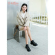 Jinlilai Martin boots for women in autumn and winter new versatile women's boots black cowhide short boots flat boots black 38