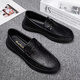 Huilijun zapatos para hombres, mocasines de bits de caballos, zapatos de cuero pequeños, gente perezosa casual de hombres pateando el suela suave y versátiles de frijoles británicos hombres 9905 negro 42