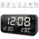 Hense Electronic Clock Large Screen Rechargeable Alarm Clock Student Lazy Alarm Table Desktop Clock HA801 Iron Gray Ultimate Edition