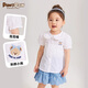 PawinPaw cartoon bear children's clothing summer girls lapel fashionable sweet short-sleeved shirt Blue blue/50 90