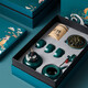 Ai Sheer's Thanksgiving gift is a practical complete set of tea sets, gift box, business souvenir, customer housewarming gift souvenir, celadon tea set tea cup gift box (dark green) 7 pieces, souvenir gift for elders, leaders, men and women, light luxury and practical gift, retirement and military souvenirs