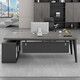 Queka Desk Office Boss Desk Modern Simple Cabinet Workbench President Manager Computer Writing Desk Gray Oak 160*80*75 Boss Desk + Side