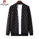 Pierre Cardin brand wool knitted cardigan men's young and middle-aged Korean style trendy fashion jacket casual handsome sweater jacket men black 2XL