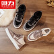 Pull back women's shoes, cotton shoes, women's winter 2024 autumn and winter new style plus velvet thickened high-top canvas shoes sneakers for couples two cotton shoes Mi Qianka-plus velvet 39 (245mm)
