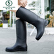 Woodpecker Japanese fashion rain boots for women high tube rain boots for women adult kitchen waterproof shoes non-slip wear-resistant rubber shoes long tube water boots HL3239 high tube pink-single shoes 36
