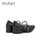 Freude/Friedens neuer Frühlings -Strasskette mitteldicke Ferse Frauen Mary Jane Schuhe 6621daq4 Black 37
