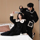 Slim and beautiful couple pajamas for women in autumn and winter coral velvet thickened cardigan loose flannel pajamas pants men's home clothing set M9871 M women