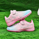 FEELACES children's football shoes broken nails for men and women Falcon Messi student training shoes for children TF artificial grass sneakers 6195 pink broken nails 31 [socks + ball bag + guard plate]
