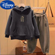 Disney (Disney) Boys Winter Wear Suit 2025 New Medium and Large Children's Autumn and Winter Western Style Children's Boys' Velvet Thickened Sweater Two-piece Set Dark Gray Velvet Two-piece Set 150
