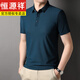 
Hengyuanxiang 24 years of spring and autumn T-shirt for men, loose solid color cool ice silk polo clothes lapel summer short-sleeved spring 1421 sky blue 170-high-end 100% comfortable/no ball