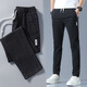 Pantalones casuales de la Base de la NASA para hombres Pantalones rectos de la primavera y el verano Versátiles Versátiles 2025 Pantalones largos elásticos para hombres para hombres Sugerencias XL de gris claro [115-140Jin [Jin equivale a 0.5 kg]]]