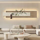 Sofa background wall hanging painting 2024 new style without punching living room decorative paintings sandstone paintings are wavy to the sky. 13958 ordinary style does not luminous + simulated green plants. Simulation green plants are randomly given. Please receive the real