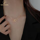 YIZUN. CHOMEL 999 pure silver love double ring necklace for women ins niche heart-to-heart pendant necklace as a Valentine's Day gift for your girlfriend 999 pure silver - love double ring necklace - silver white