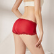 
Sihuang mid-waist silk underwear for women 100% mulberry silk knitted sexy lace boxer shorts thin large size dark black 3884 L single size