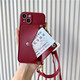 
Burgundy love coin wallet suitable for Huawei mate40pro mobile phone case p50 crossbody p40 strap mate30 Burgundy love coin wallet + leather crossbody Huawei P50Pro