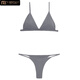 Modal swimsuit for women, super sexy revealing three-point bikini bikini, simple and high-end hot spring vacation wear, gray L