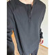 Jian Xingheng gray Henry neck long-sleeved T-shirt men's spring and autumn American T-shirt waffle loose casual inner base shirt gray plush 1381 XL 120-140Jin [Jin equals 0.5 kg]