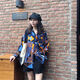 冉艺岚衬衫女春秋新款韩版宽松印花衬衣港味复古长袖衣外套 a 9712 S  收藏店铺ONG小礼物