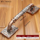 XMSJ Puerta de madera de bronce antiguo europeo Manija grande Villa Doble puerta retro Apartamento de apartamento Hotel montado abierto 9889 Qinggu-Total Longitud 420 mm