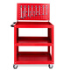 XMSJ widened and extra thick three-layer parts cart multi-functional trolley maintenance tool cart with double brake wheels stainless steel parts cart