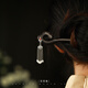 Ebony tassel hairpin silver cloud wooden step hairpin hair artifact ancient style cheongsam simple ebony 18cm
