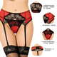 Kangmengdi Lace de gran tamaño, ropa interior sexy para mujeres con tentación de parejas para tentar sexo a mujeres gordas de alta gama europeo y americano rojo (cinturón + ropa interior) M recomendada 130 Jin [Jin iguala 0.5 kg]