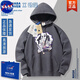 
NASA ABOUT official trendy brand co-branded One Piece animation cos pain clothes with hat sweatshirt long sleeves plus velvet men and women autumn and winter Luffy white (model)-N1391- Regular S