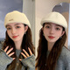 Yufan Hat Women's Autumn and Winter Retro British Style Progressive Hat Versatile Two-Wear Painter's Hat Women's Fashionable Face-Revealing Little Beret Black