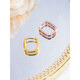 Yadige 18k gold earrings 2024 new rose square earrings for women fashion new yellow earrings geometric rose gold-1 pair