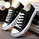 Low-Top-Leinwandschuhe für Männer koreanische klassische vielseitige schwarze paare student pea-up lässige schuhschuhe sommer atmungsabstoffschuhe schwarz 40 (Männer)