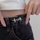 Beautifully made four-pointed star waist button jeans size adjustment buckle, nail-free elastic adjustment, traceless waist magic tool fixed buckle, bright silver + gun black, 2 pairs