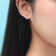 Safir platinum earrings for women Pt950 platinum simple glossy circle earrings as birthday gifts, about 2.45 grams