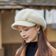 Jimmy Leaf Woolen Hat Women's Winter Solid Color Versatile Beret Women's Knitted Octagonal Hat Warm Windproof Octagonal Hat Gray