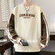 Wei Jie Boy SweShirt 14-16 años de primavera de primavera de primavera Men Autumn Trend Estudiante de camiseta de manga larga camisa base de la base de la base de la manga larga adolescentes WY6167 Grey Apricot (arriba) Spring y Autumn Style M Adecuado para 90-110Jin [Jin equivale a 0.5 kg]