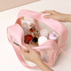JAJALIN cosmetic bag travel portable toiletry bag thickened storage bag large capacity men and women travel waterproof handbag set fitness business trip bath bag pink