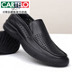Cartelo Light Luxury Herrenschuhe Sommer Punch Sandalen echte Ledergeschäft lässig Low Heel Cowhide Atmungsaktiv schwarz schwarz schwarz hohl 3891-1 42