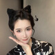 Xinghengmeng cat ear headband cute headband female Christmas plush Japanese headwear cat girlfriend anchor Lolita couple black plush cat ear headband