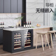 BAIKAILUN built-in wine cabinet red wine cabinet home kitchen and bathroom built-in wine cabinet small beverage tea wine foreign wine refrigerated thermostatic cabinet 0.46 meters丨glass model 24 bottles thin model