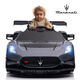 Chinami Maserati authorized children's electric toys children's car four-wheel drive four-wheel drive seats for people, babies and children remote control and swing cars. Luxury yellow + shock absorbing soft wheels + four-wheel drive leather seats + remote control and swing + music Bluetooth. Long range [12V24000MA aluminum case large lithium battery]