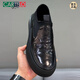 CARTELO first-layer cowhide trendy brand men's shoes 2025 autumn new slip-on cowhide business casual shoes genuine leather thick sole 80195 black 41 standard leather shoe size