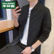 MULINSEN Jacket Men's Korean Style Trendy Baseball Collar Top Men's Short Casual Jacket Men's 13F154100125 Black XL (175/78A)